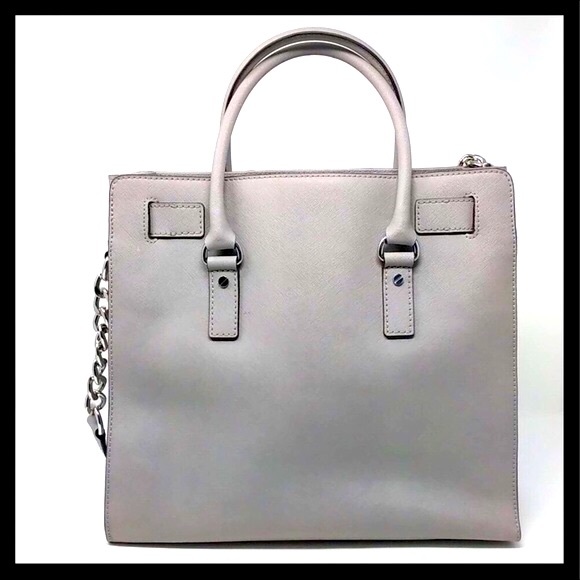 MICHAEL KORS Hamilton Large Micro Studded Leather Tote Pearl Grey - Picture 6 of 8